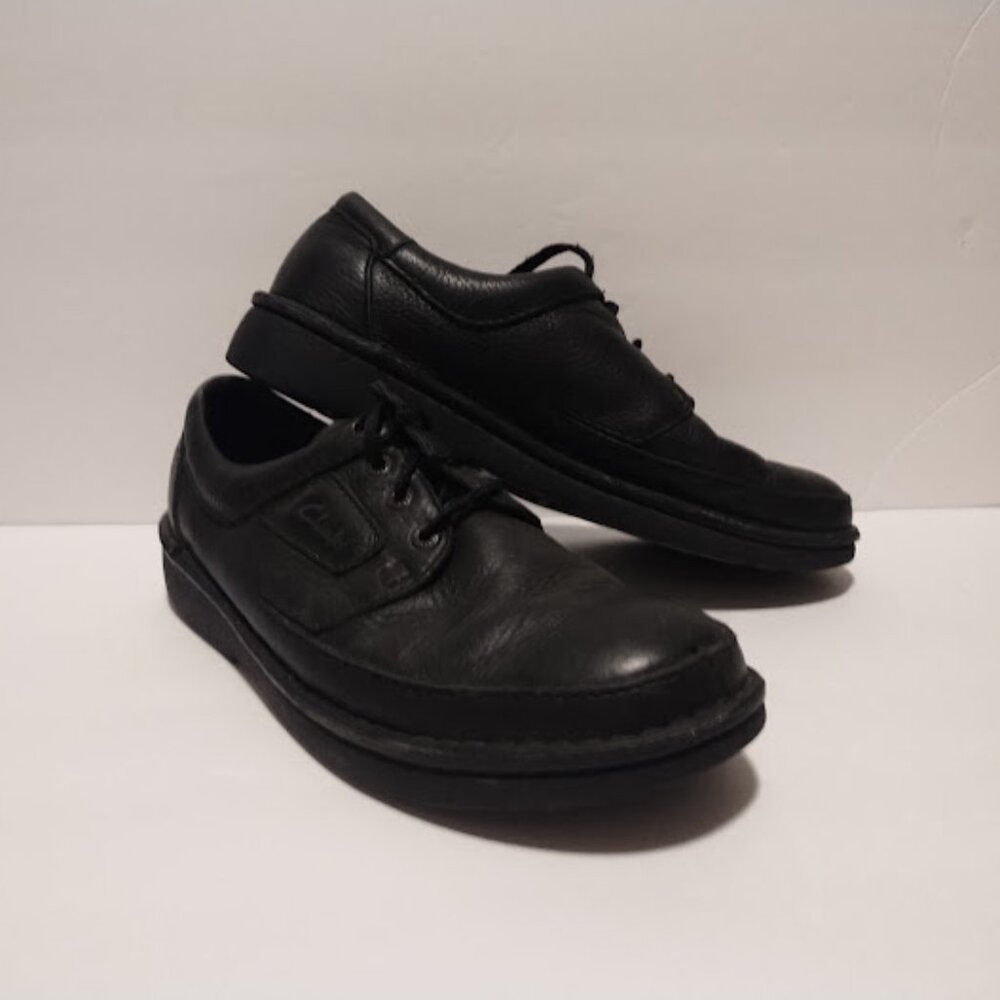 Clarks Mens Shoes Size 12 Black Lace Up Low Top Oxford Comfort Round Toe Leather